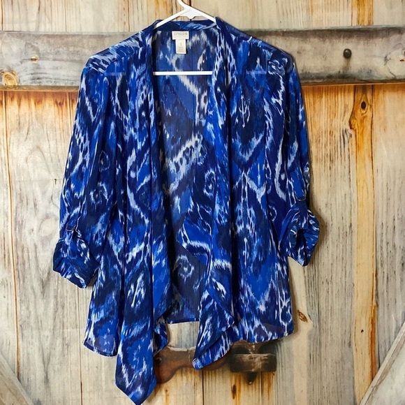 Chico’s NWOT Tab Sleeve Open Chiffon Kimono Blazer - Picture 1 of 5